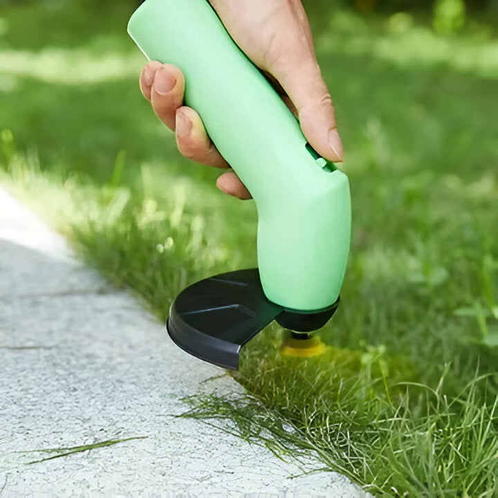 Portable cordless mini weed trimmer & electric edging tool for quick, neat lawn and garden maintenance.