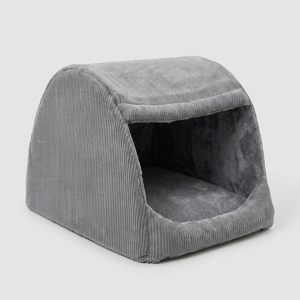 Washable warm flannel semi-enclosed large dog bed, providing a soft & supportive pet furniture option.