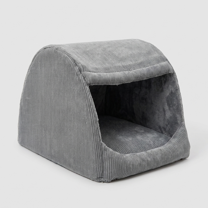 Washable warm flannel semi-enclosed large dog bed, providing a soft & supportive pet furniture option.