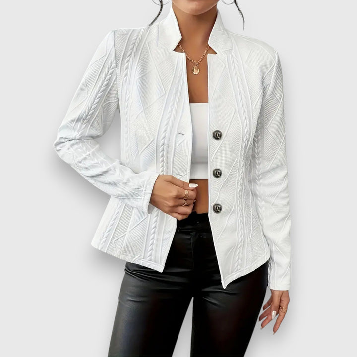Cozy women's knit sweater top. Soft, comfortable long-sleeve pullover for everyday style.
