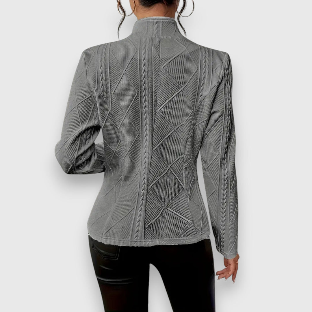 Chic women's knit sweater for versatile everyday wear. Stylish long-sleeve top for fall & winter.
