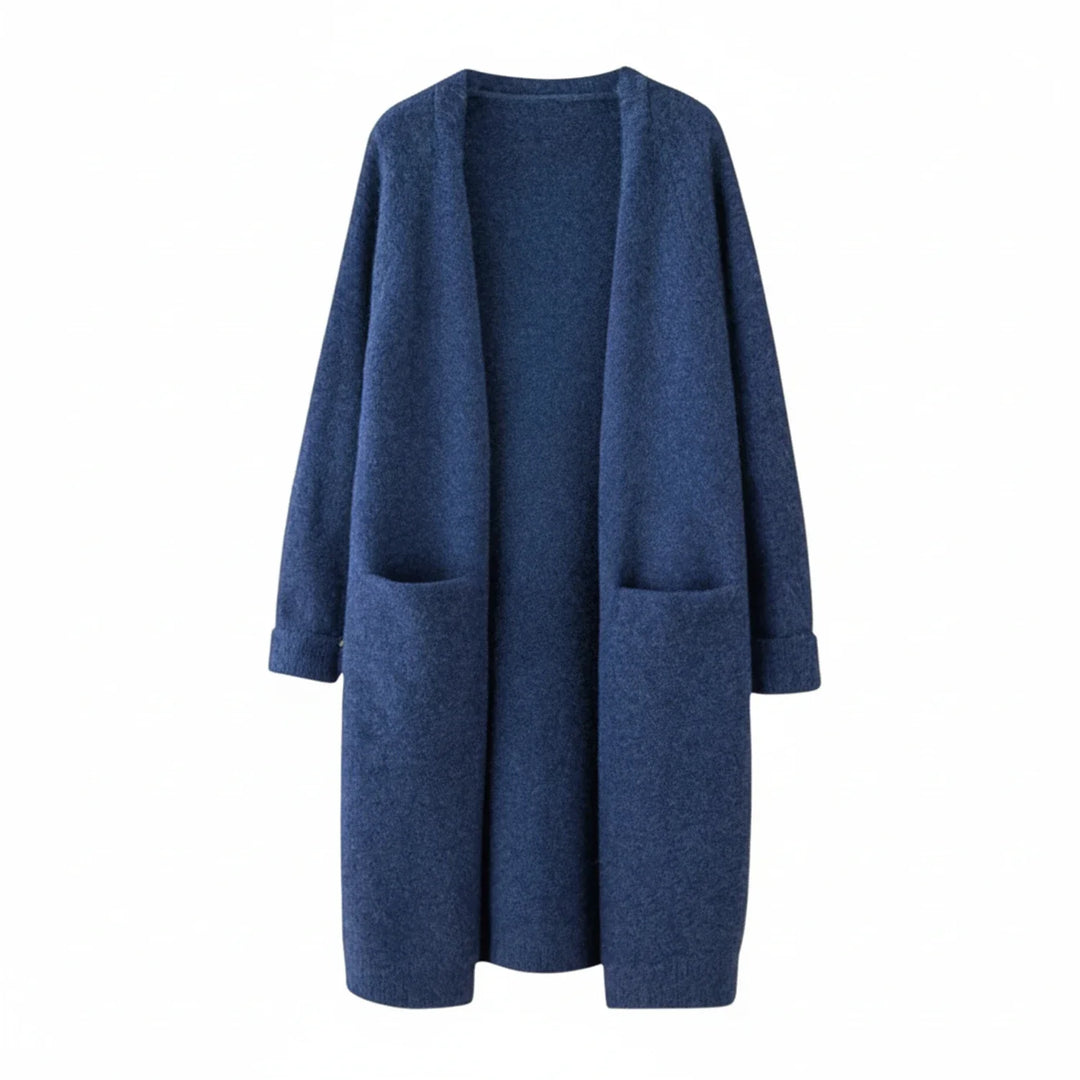 Stylish women's open front long cardigan, a versatile cozy knit for everyday comfort & chic fall fashion.