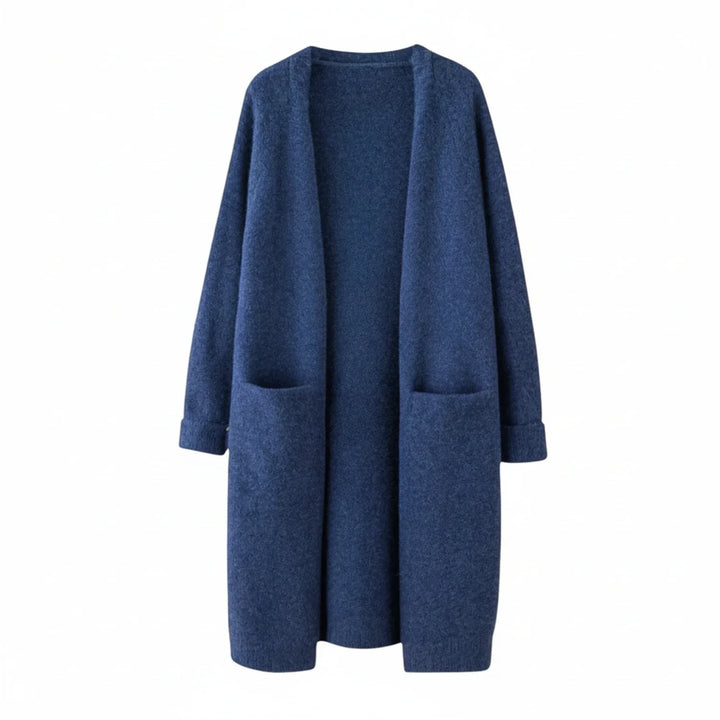 Stylish women's open front long cardigan, a versatile cozy knit for everyday comfort & chic fall fashion.