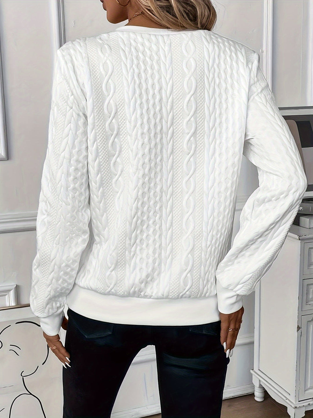 Trendy women's cozy zippered sweater, relaxed fit for ultimate comfort & casual style.