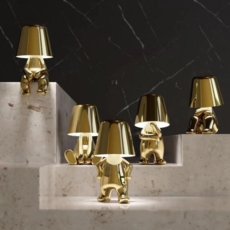 Creative dimmable table lamp with touch control, modern design for ambient lighting.