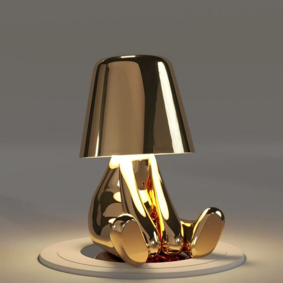 Rechargeable wireless table lamp; dimmable touch control for creative ambient lighting.
