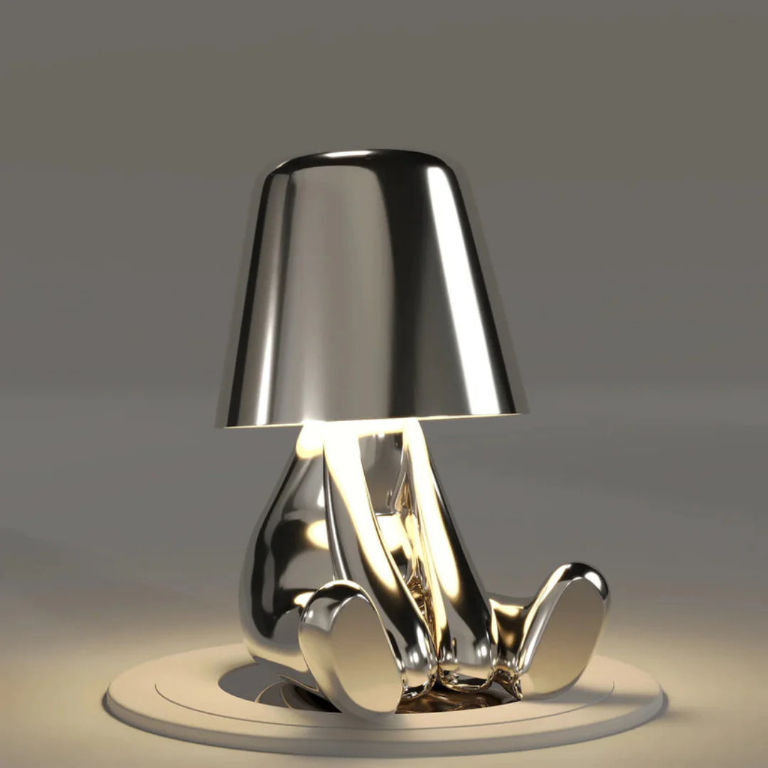 Unique design table lamp by LumoPals, dimmable LED and touch control features.