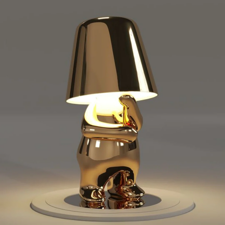 Modern decorative table lamp, dimmable touch control and wireless convenience.