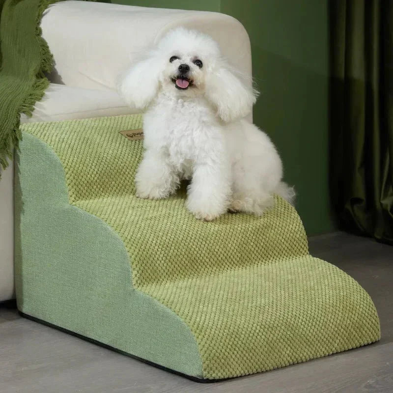 Washable cover pet stairs: Cushioned steps for joint support, ensuring safe & comfortable access for dogs & cats.