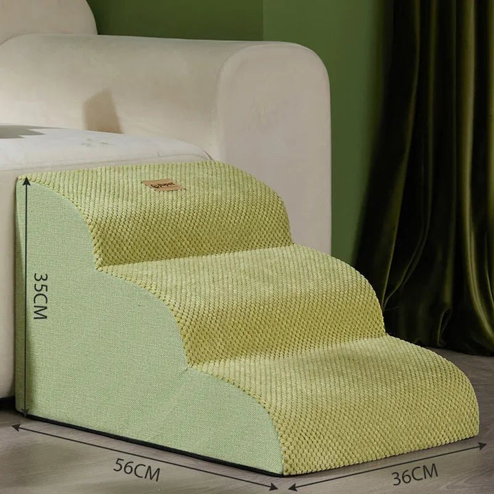Safe pet access ramp: Durable cushioned dog stairs for small breeds and senior dogs with joint pain.