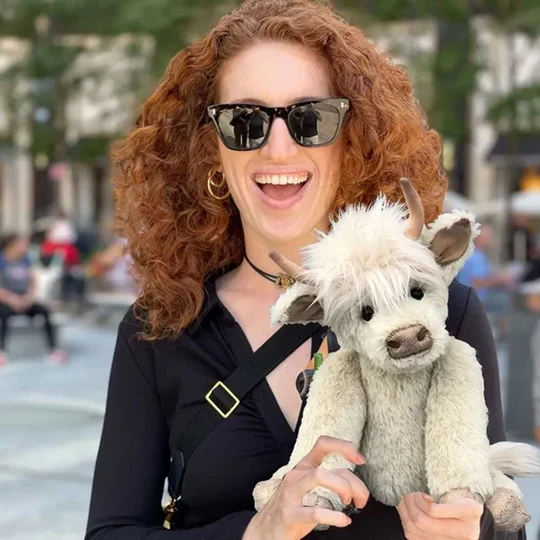 Unisex Scottish Highland Cow alpaca plush toy, a unique handmade gift. Soft stuffed animal for all ages.