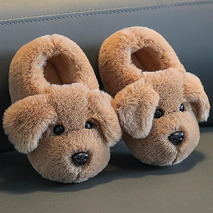 Adorable puppy design toddler shoes with non-slip soles, perfect for young kids' indoor and outdoor playtime.
