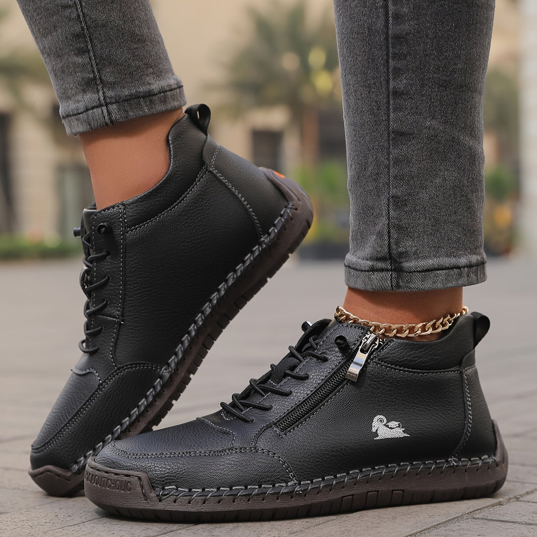 Gray Danielle zip-up sneakers for spring - comfortable walking shoes for daily wear