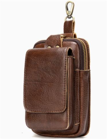 Premium dark brown men's fanny pack, multi-pocket for excellent organization & stylish everyday carry.