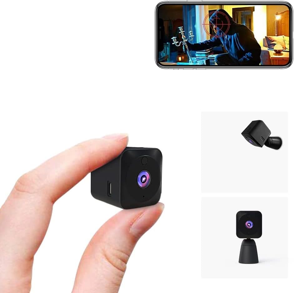 Discreet Mini 4K WiFi hidden indoor security camera with night vision for home surveillance & motion detection.