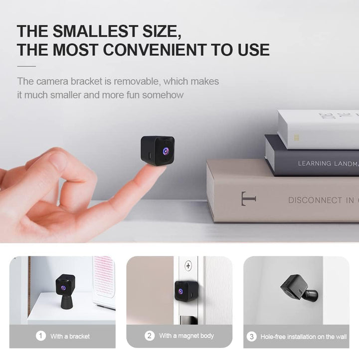 Tiny 4K WiFi hidden camera for discreet indoor security. Perfect mini cam for home surveillance & peace of mind.