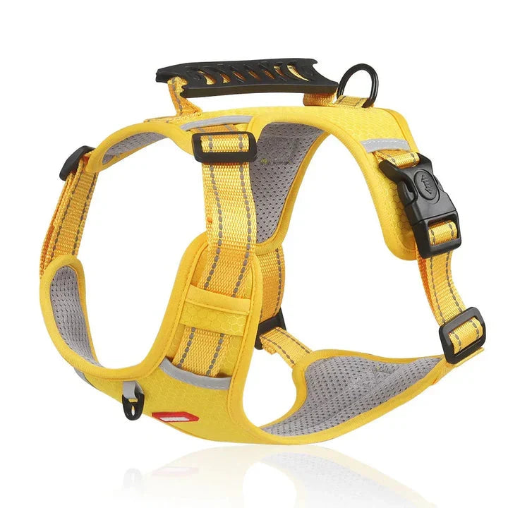 Outdoor dog gear: anti-pull comfort harness. Adjustable & reflective for improved control during walks & training.