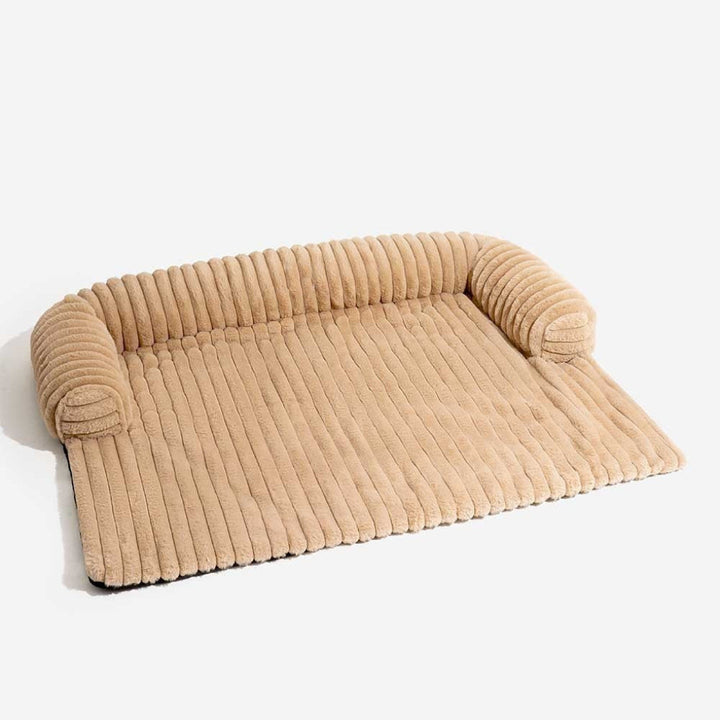 Cozy fluffy pet mat & dog bed, perfect for protecting furniture while providing a comfortable lounge for dogs & cats.