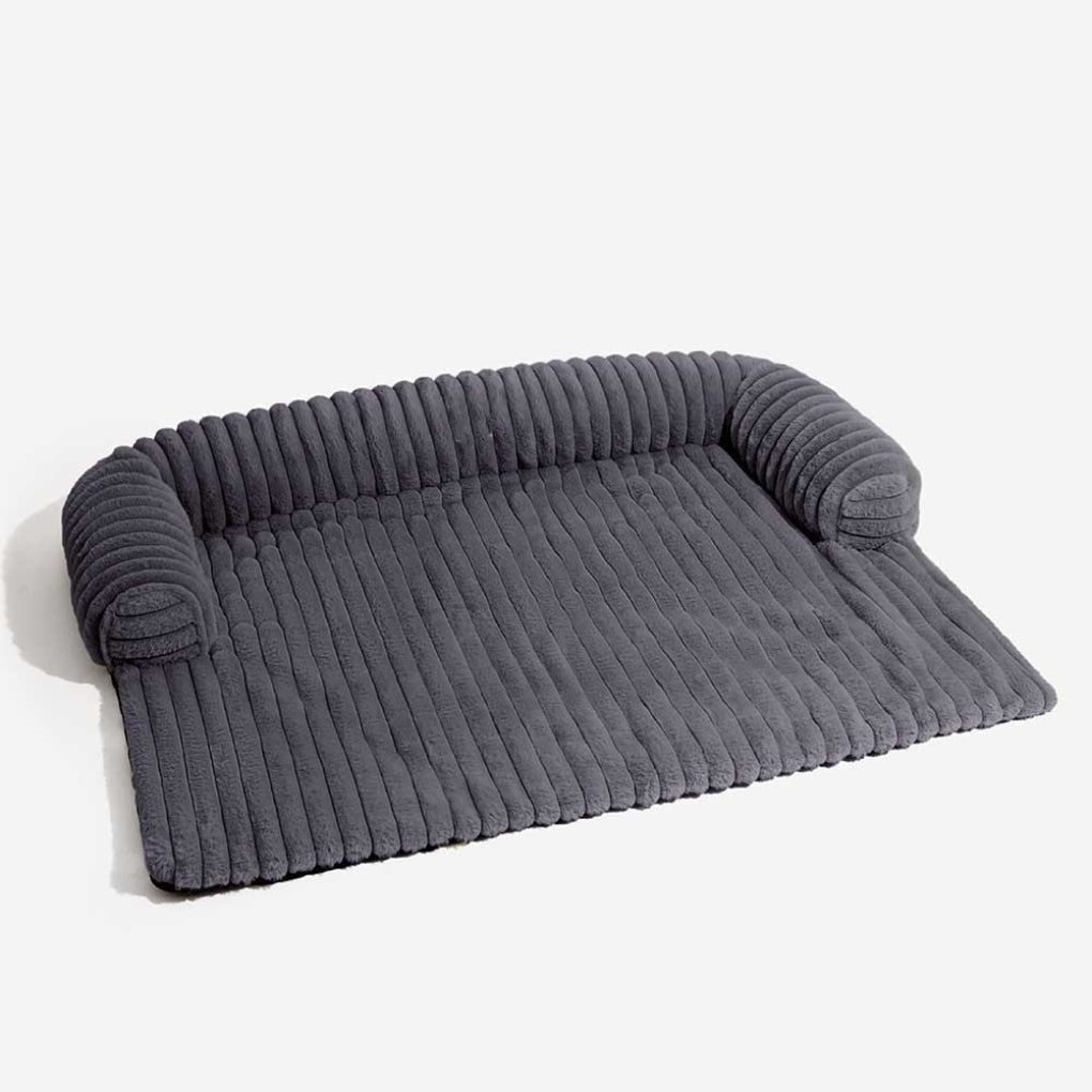 Luxurious fluffy pet sofa cover. A non-slip furniture protector & dog mat for comfortable, clean pet lounging.