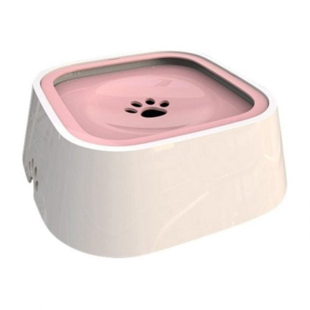 Easy-clean spill-proof pet waterer. Grey dog bowl designed for mess-free hydration during travel or daily use.
