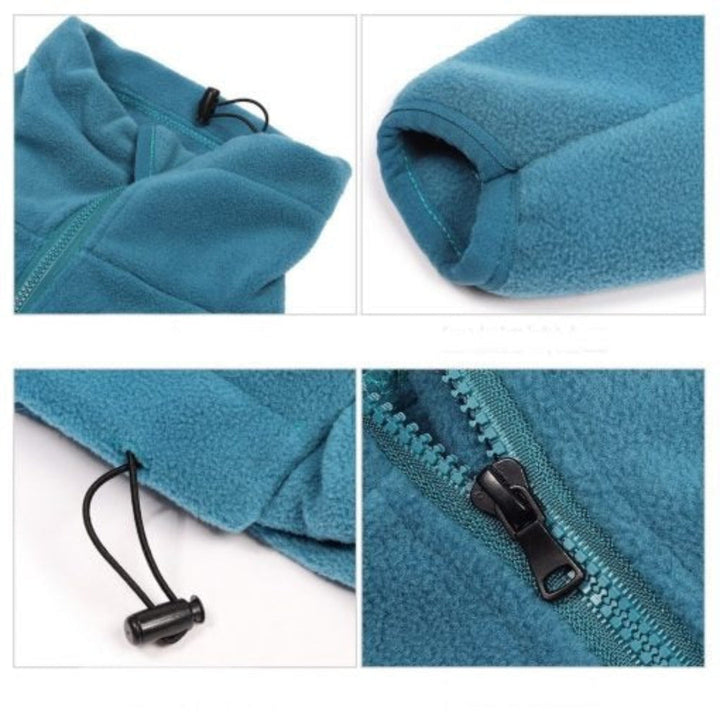 Warm full-body dog fleece jacket, ideal pet clothing for winter. Soft dog suit offers cozy protection & comfort.
