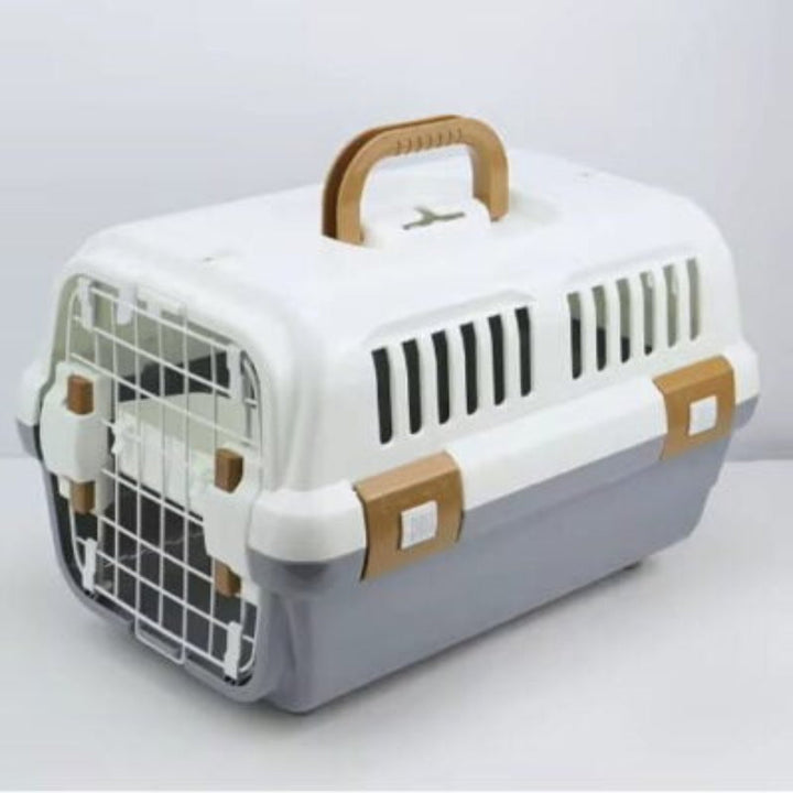 Safe & comfortable cat carrier for vet visits, road trips, or pet travel. Features a soft pad.