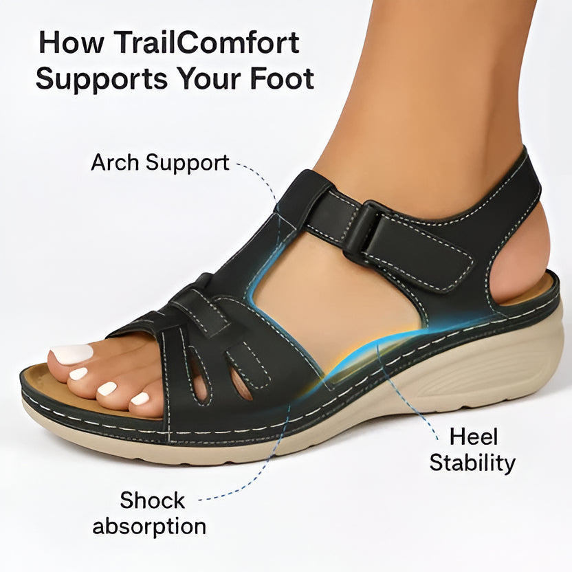 Lightweight women's sandals with arch support, adjustable for supreme comfort & stability.