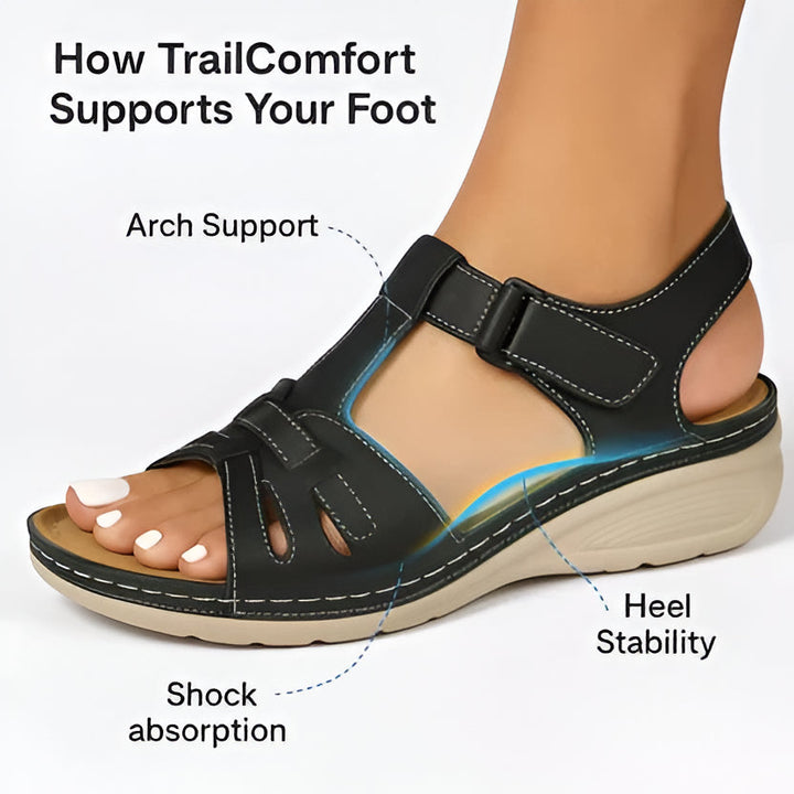 Lightweight women's sandals with arch support, adjustable for supreme comfort & stability.
