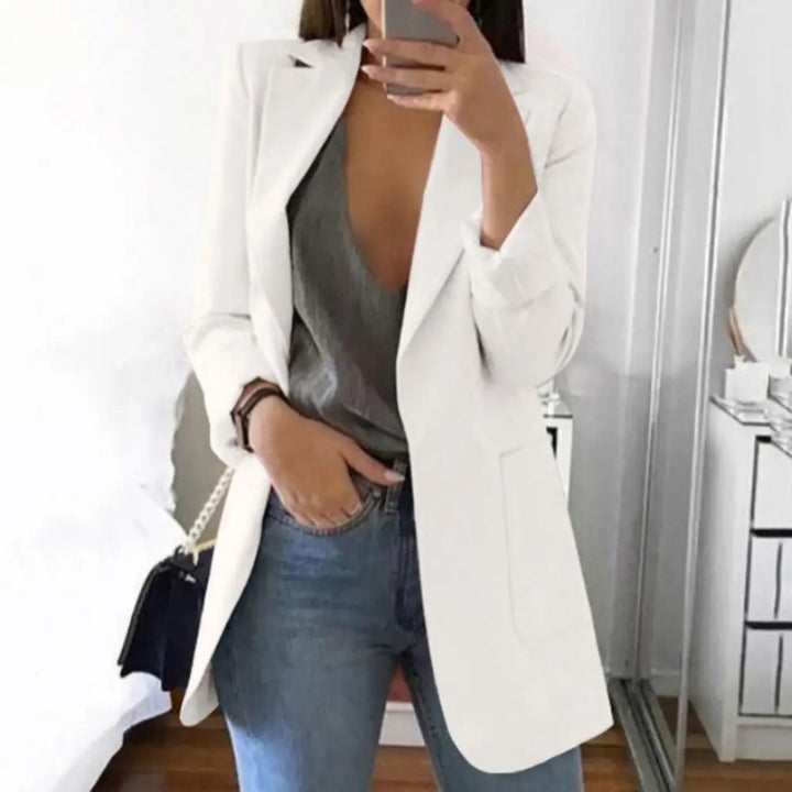 Ladies tailored blazer, a chic outerwear piece for professional office wear and elegant occasions.