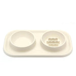 Beige/Silicone Double Bowl