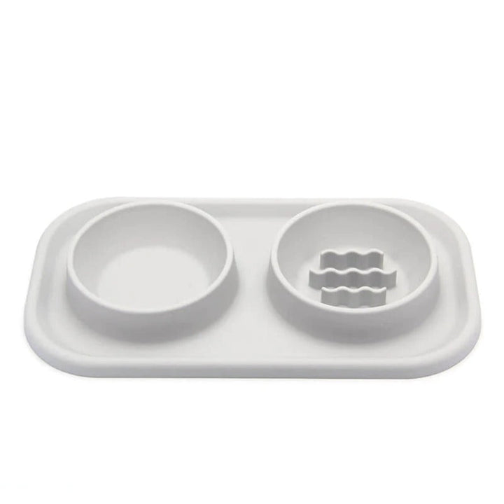 Innovative pet slow feeder bowl for dogs & cats, with water dish. Prevents gulping, supports digestion & hydration.