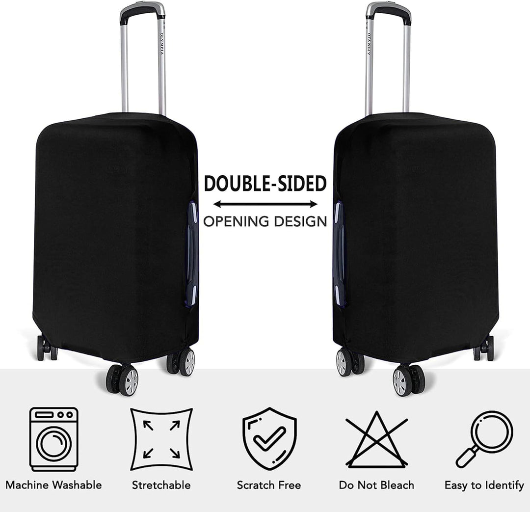 Complete 3-piece stretchable luggage cover set. Dustproof & anti-tear suitcase protector for secure travel.