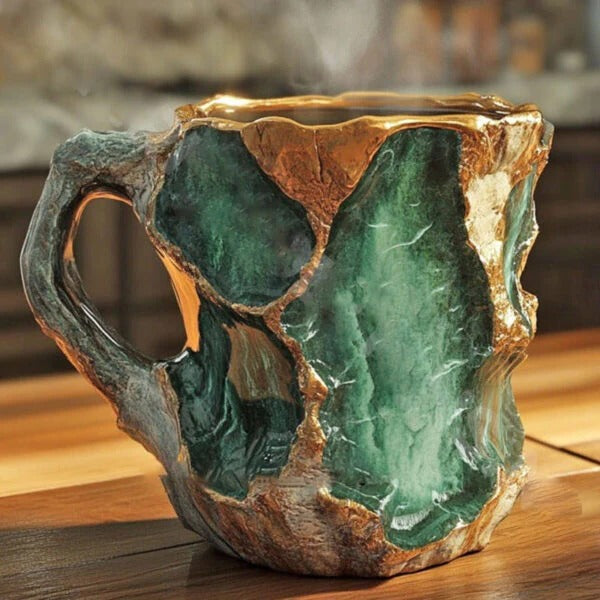 Durable mineral crystal coffee mug, elegant design for stylish sips, perfect kitchenware.