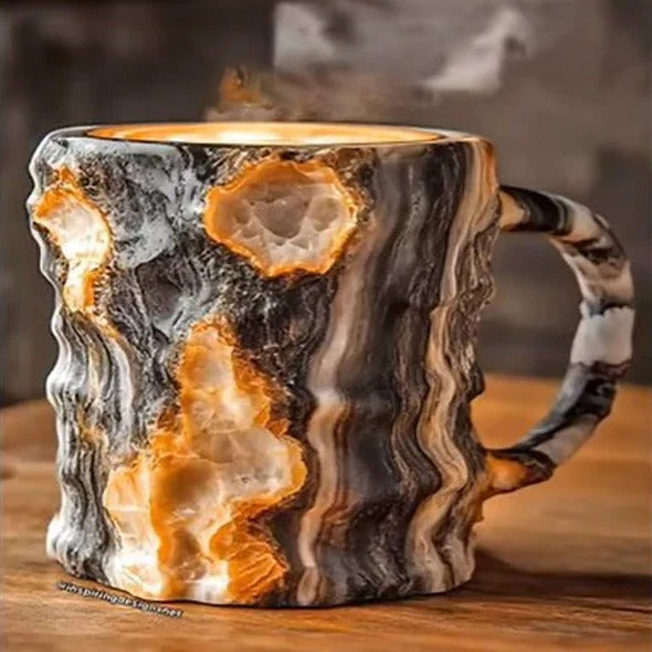 Stylish mineral crystal coffee and tea mug, durable and unique for everyday sips.