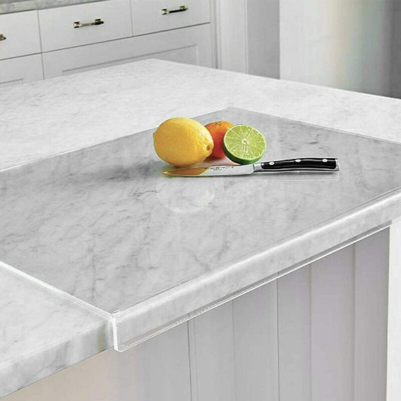 Durable non-slip acrylic cutting board with GlassEdge for safe kitchen food preparation.