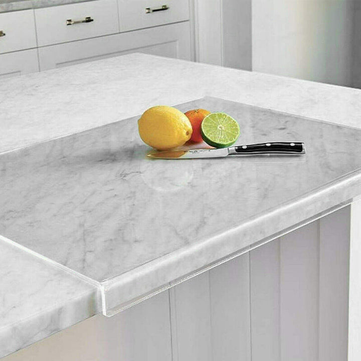 Durable non-slip acrylic cutting board with GlassEdge for safe kitchen food preparation.