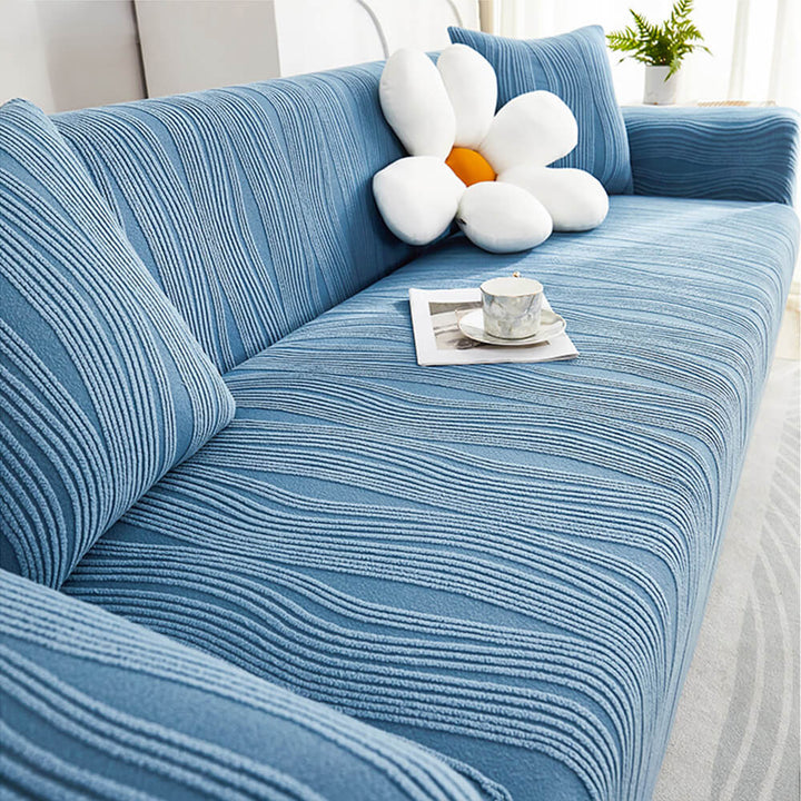 Stretch sofa protector, a stylish & elastic fit couch cover. Perfect home decor furniture guard.