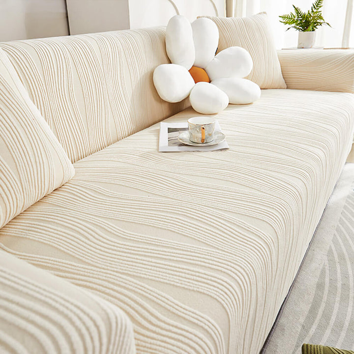 Easy-to-install washable couch cover, a durable pet-friendly sofa protector with elastic fit.