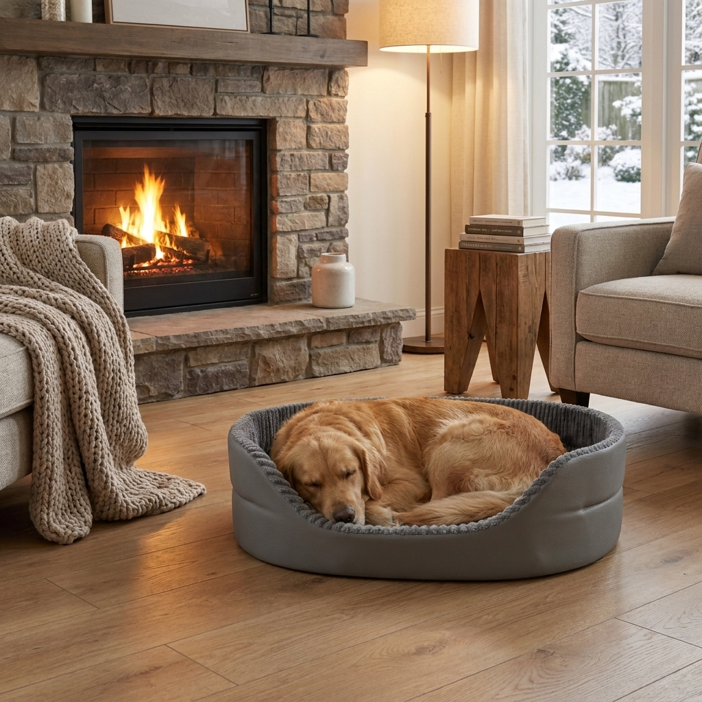 Durable washable large dog bed with removable cover & non-slip bottom for ultimate comfort & easy cleaning. Ideal for big pets.