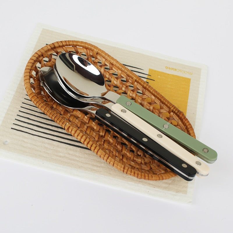 Gift-ready 24-piece engraved stainless steel cutlery set, ideal for sophisticated home dining & kitchenware.