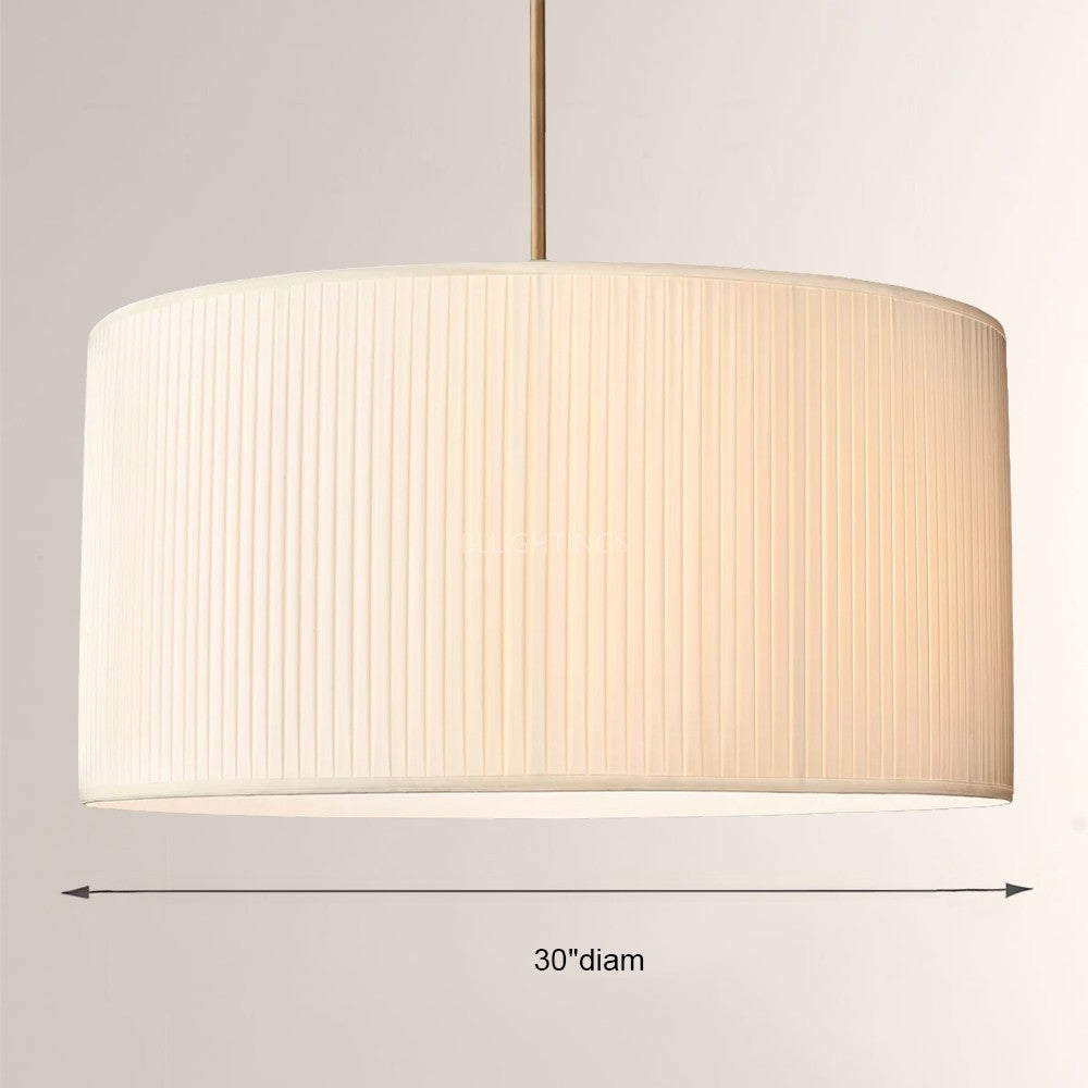 Sleek modern bronze 3-light drum pendant, a statement ceiling fixture with elegant silk shade.