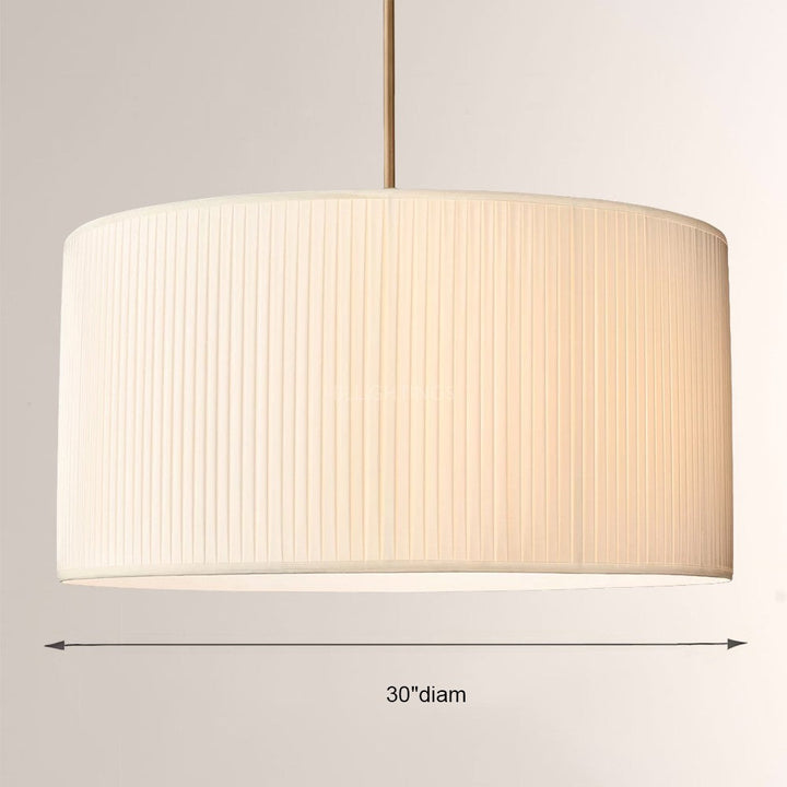 Sleek modern bronze 3-light drum pendant, a statement ceiling fixture with elegant silk shade.