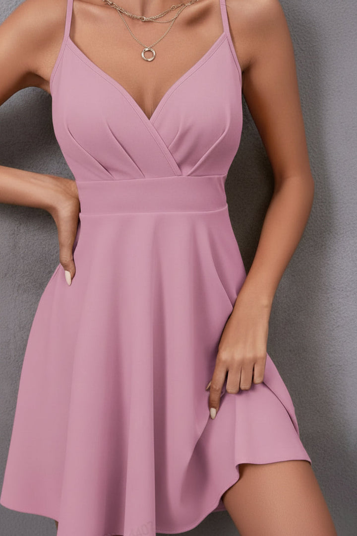 Elegant backless women's dress styled for a special occasion, a stunning & chic party outfit.