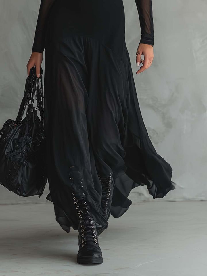 Stunning black formal dress, a versatile women's maxi gown for evening wear, parties & galas.