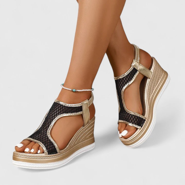 Black orthopedic elegant sandals, women's, perfect for posture correction & daily wear.