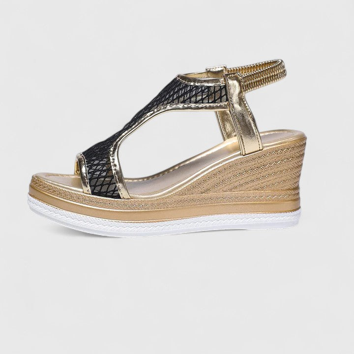 Women's comfort orthopedic sandals, black, with arch support, ideal for walking & summer.