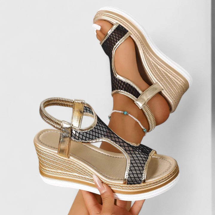 Comfortable beige orthopedic sandals for women, providing foot pain relief & arch support.