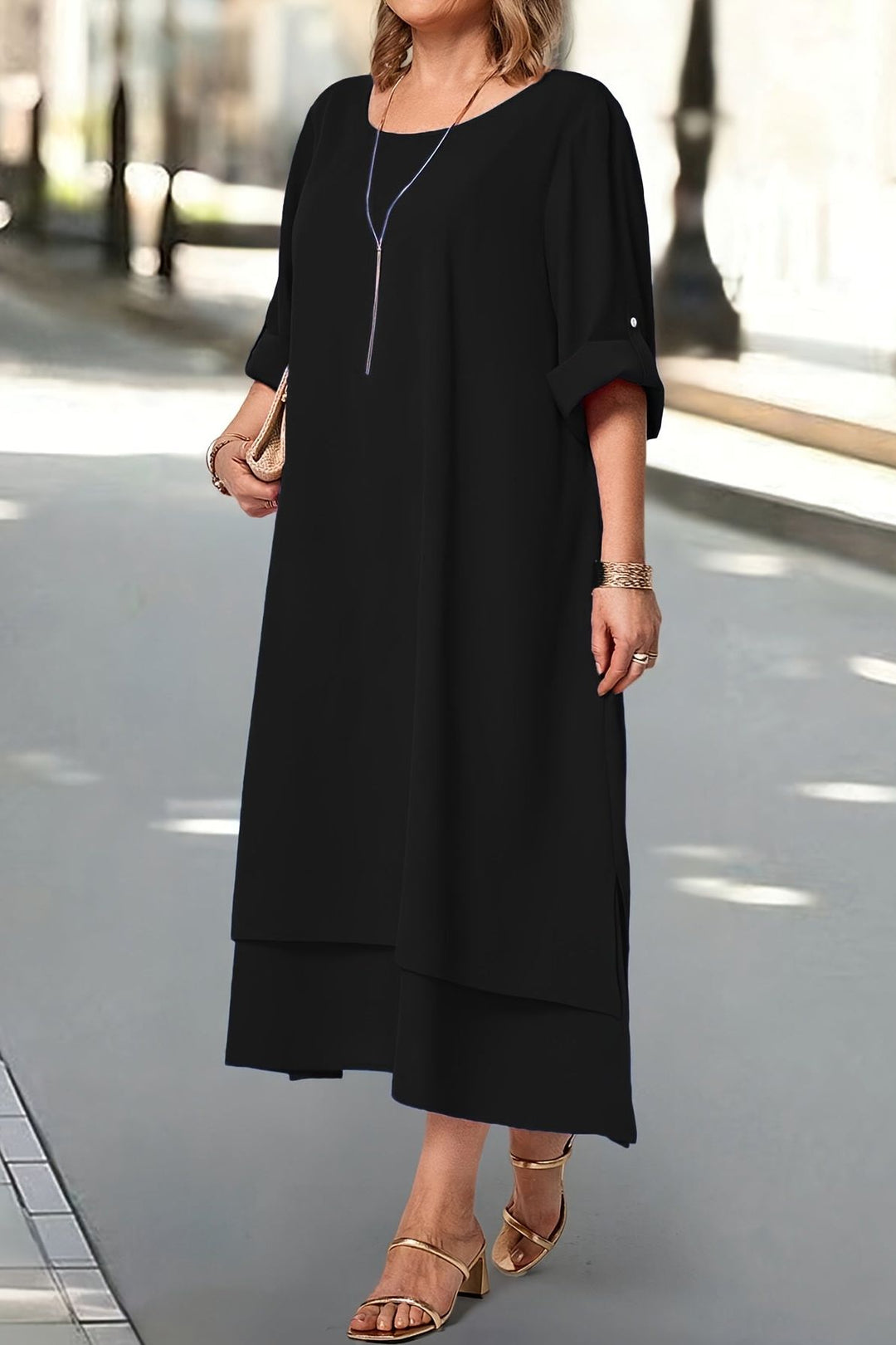 Comfortable & elegant women's long dress, flowing maxi design perfect for graceful, sophisticated special occasions.