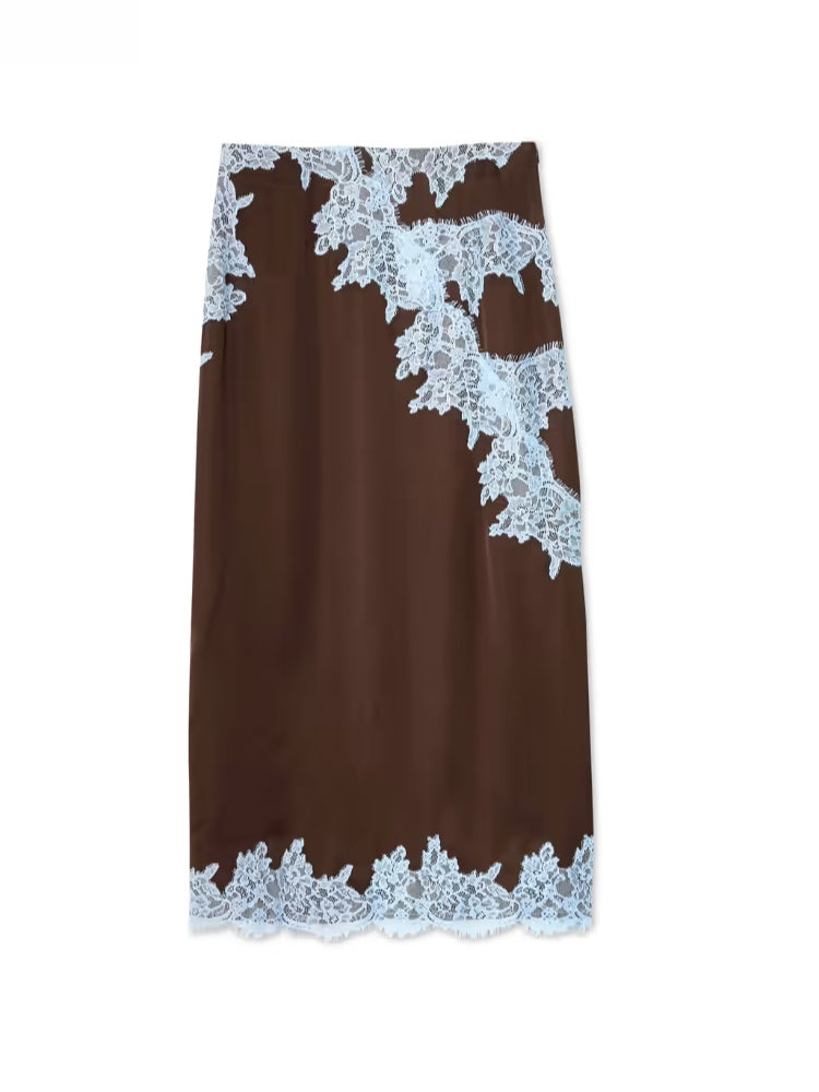 Stylish brown tie-dye women's halter maxi dress, featuring an elegant side slit. Perfect for summer and resort.