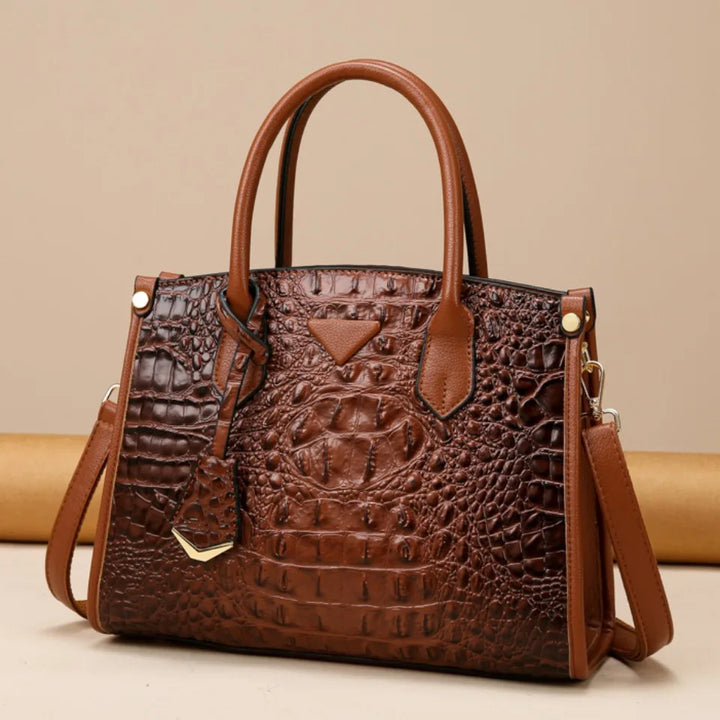 Chic croc-embossed handbag for women, a fashionable and functional daily bag accessory